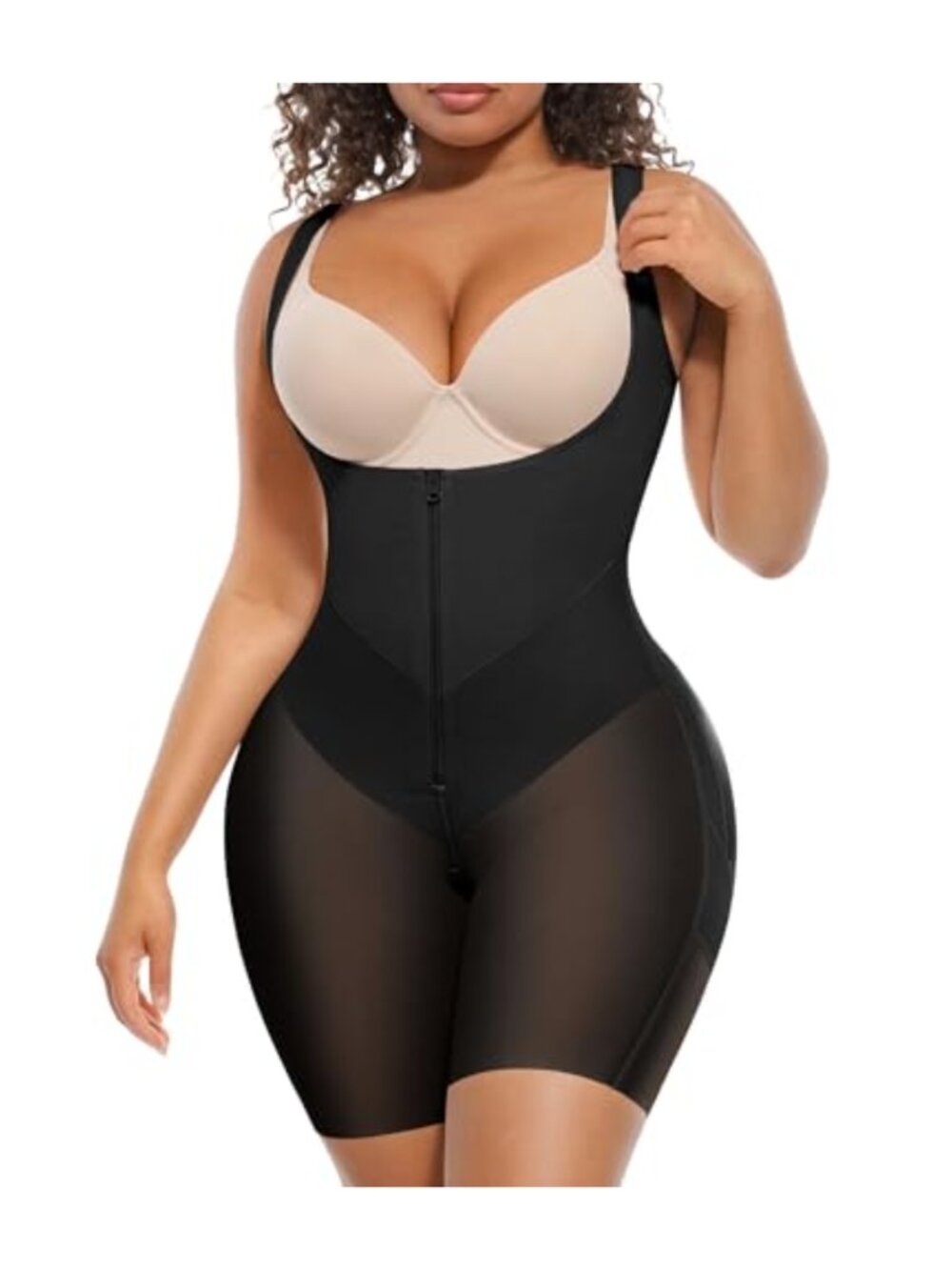 FeelinGirl Shapewear Tummy Control Faja Bodysuit with Hook and Zipper